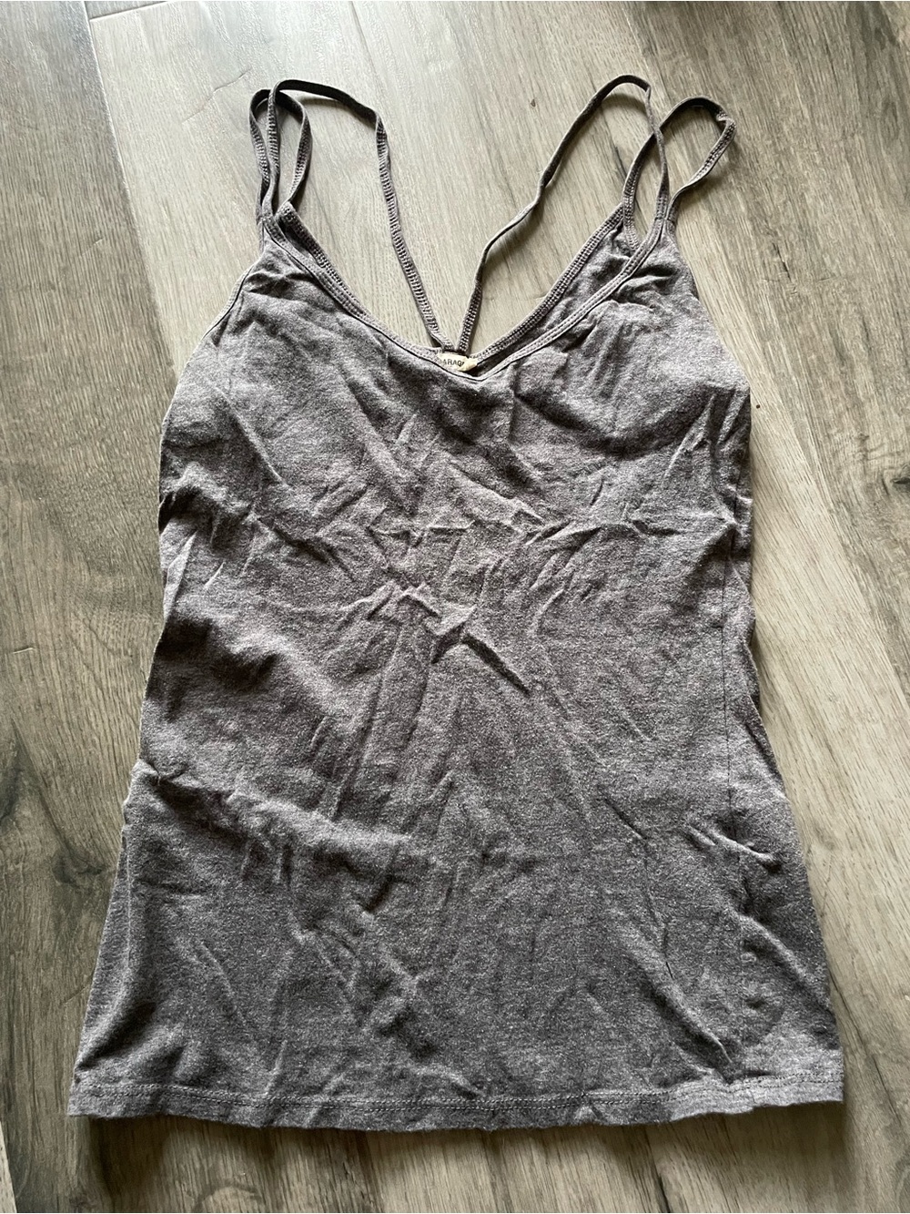 Garage Charcoal Double-Strap V-Neck Camisole